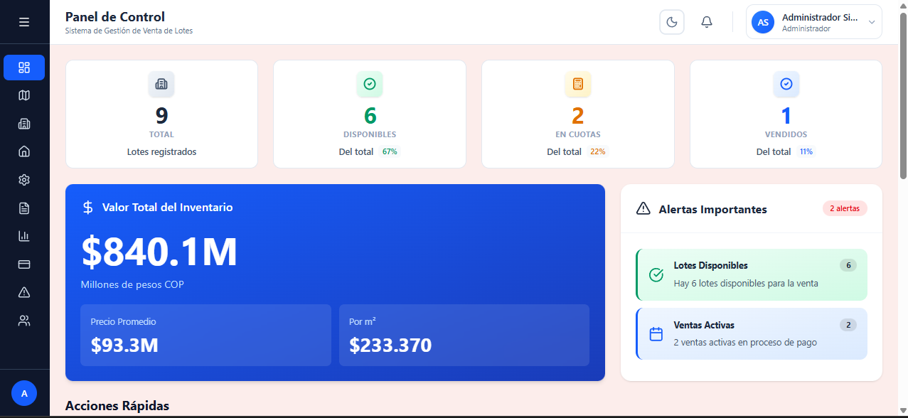 Plataforma de Venta de Lotes